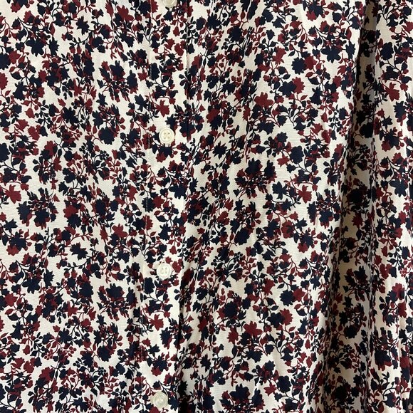 Comptoir Des Cotonniers Skirt XS White Red Blue Floral Button Front Midi - Picture 5 of 11